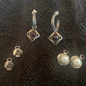 Interchangeable Sterling Silver Hoop Earrings